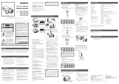 Panasonic WV-CP240/WV-CP242/WV-CP244 CCTV Cameras Manual