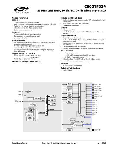Silicon Laboratories C8051F334 Mixed‑Signal MCU Handbook - cover page