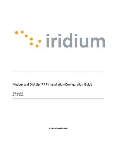 Iridium PPP Data Modem Installation/Configuration Guide - cover page