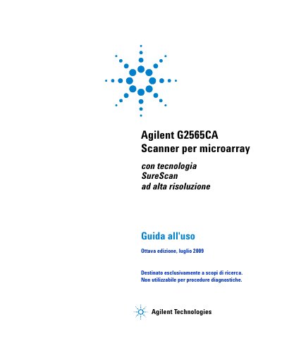 Agilent G2565CA Microarray Scanner User Guide - cover page