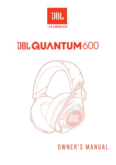 JBL Quantum600 Gaming Headset Owner's Manual - cover page
