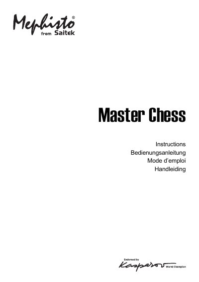 Master Chess 86421 User Manual - cover page
