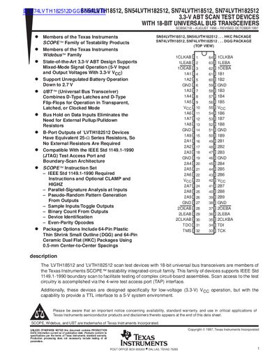 TEXAS INSTRUMENTS SN54LVTH18512 SN54LVTH182512 SN74LVTH18512 SN74LVTH182512 handbook - cover page