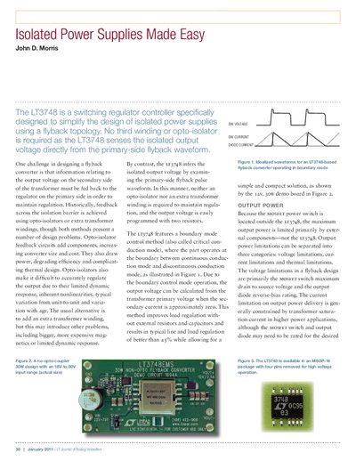 Linear Technology LT3748 Isolated Flyback Controller Datasheet - cover page