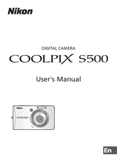 Nikon COOLPIX S500 User Manual - cover page