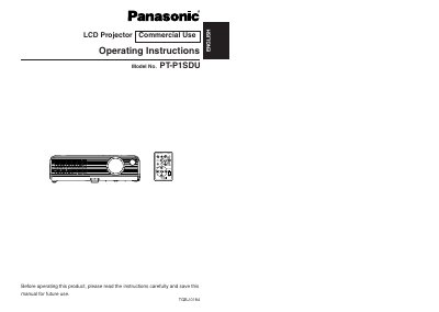 Panasonic PT-P1SDU Manual - cover page