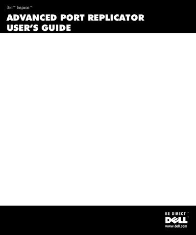 Dell Inspiron Advanced Port Replicator User's Guide - cover page