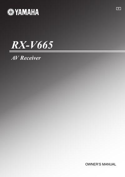 Yamaha RX-V665 AV Receiver Owner's Manual - cover page