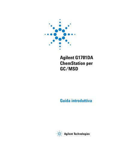Agilent G1701DA ChemStation per GC/MSD Introduction Guide - cover page