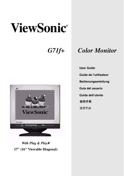 ViewSonic G71f+ Monitor User Guide - cover page