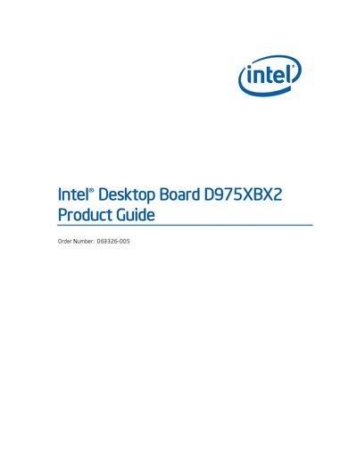 Intel D975XBX2 Desktop Board Product Guide