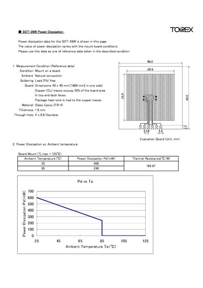 Torex SOT-26W Power Dissipation Datasheet - cover page