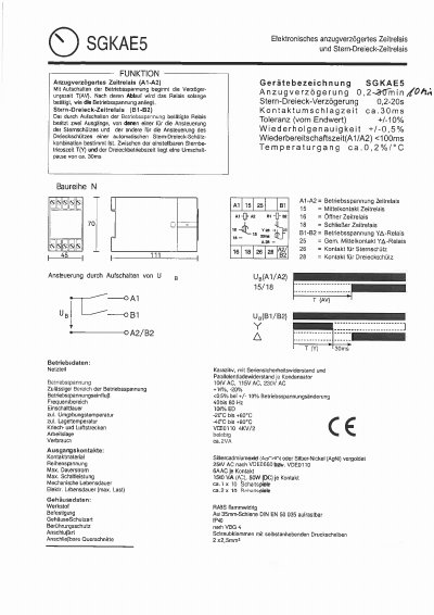Scharco SGKAE5 Electronic Time Relay Datasheet