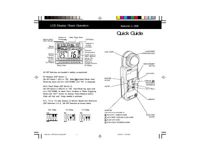 Sekonic L-358 Light Meter User Manual - cover page