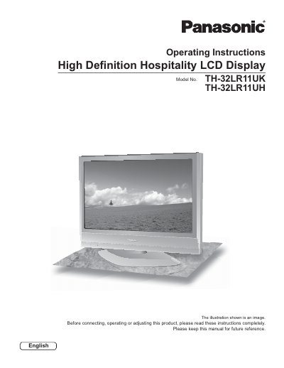 Panasonic TH-32LR11UK/TH-32LR11UH LCD Display Operating Instructions - cover page