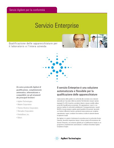 Agilent Enterprise Edition Compliance Services Brochure - cover page