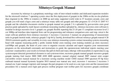 Mitutoyo Geopak User Manual - cover page