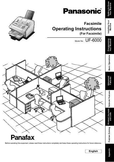 Panasonic UF-6000 Facsimile Operating Instructions - cover page