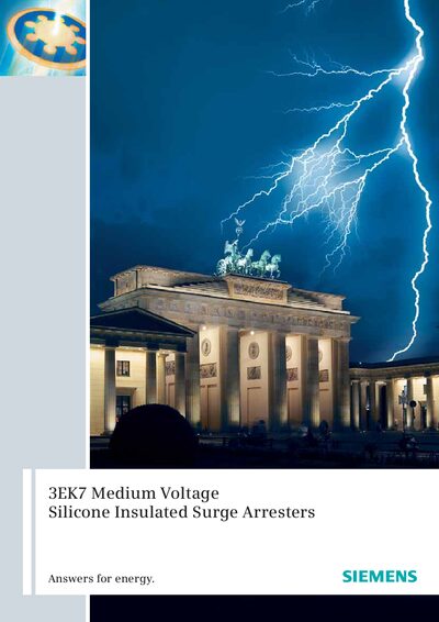Siemens 3EK7 Medium Voltage Silicone Insulated Surge Arrester Datasheet - cover page