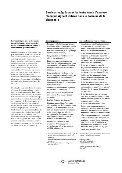 Agilent Integrated Services for Analytical Instruments Product Brochure - cover page