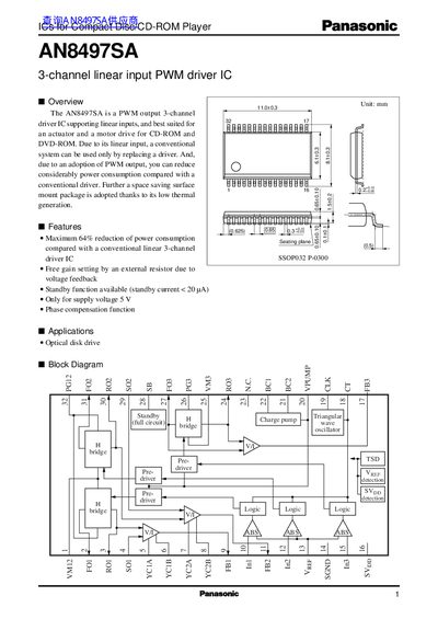 Panasonic AN8497SA Datasheet - cover page