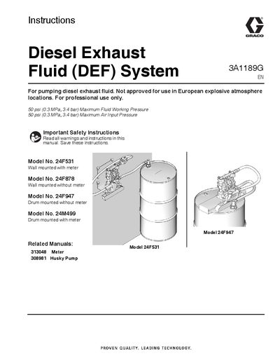 Graco DEF System User Manual - cover page