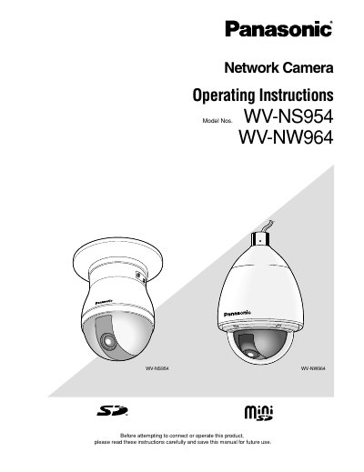 Panasonic WVNS954 WVNS964 Manual