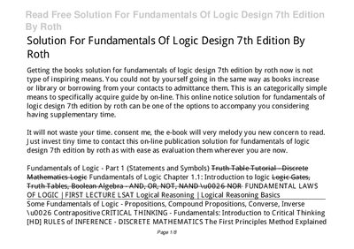 Fundamentals of Logic Design 7th Edition Solution Manual - cover page