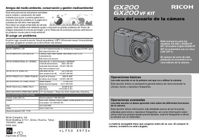 Ricoh Caplio GX200/GX200 VF KIT User Guide - cover page