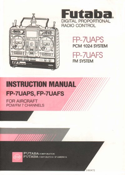 Futaba FP-7UAPS/FP-7UAFS Instruction Manual