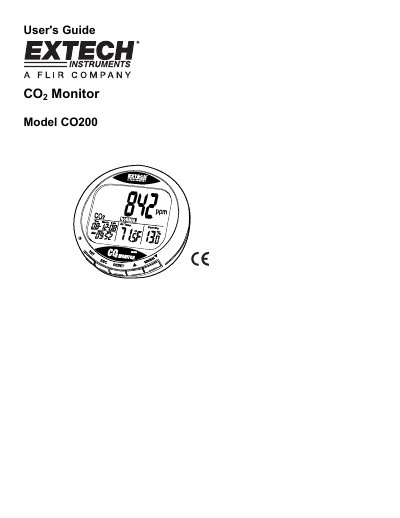 Extech CO200 Carbon Dioxide Meter User's Guide