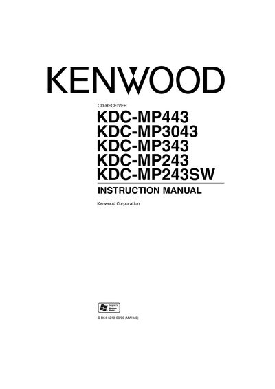 Kenwood KDC-MP443 CD Receiver User Manual - cover page