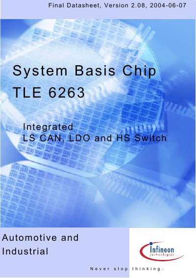 Infineon TLE 6263 CAN-LDO-ASIC Datasheet - cover page