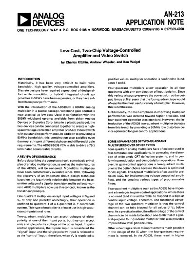 Analog Devices AN-213 Application Note