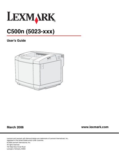 Lexmark C500n User Manual