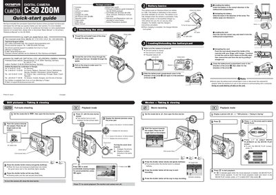 OLYMPUS C-50 ZOOM user guide - cover page