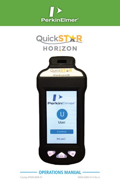 PerkinElmer QuickSTAR Horizon Strip Reader FOOD-6006-01 Operations Manual - cover page