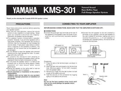 Yamaha KMS-301 Full-Range Speaker System User Manual - cover page
