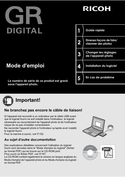 Ricoh GR DIGITAL User Guide - cover page