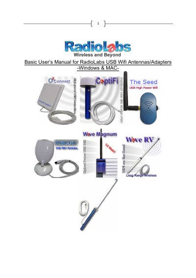 RadioLabs USB Wifi Antennas/Adapters User Manual - cover page