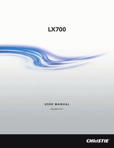Christie LX700 Multimedia Projector User Manual - cover page