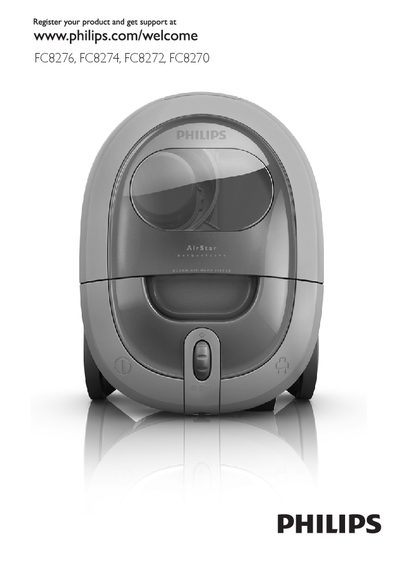 Philips FC8276/FC8274/FC8272/FC8270 Vacuum Cleaner User Manual - cover page
