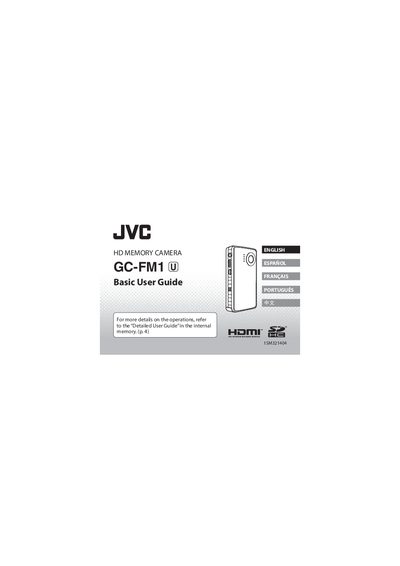 JVC GC-FM1 1SM321404 HD Memory Camera Basic User Guide - cover page