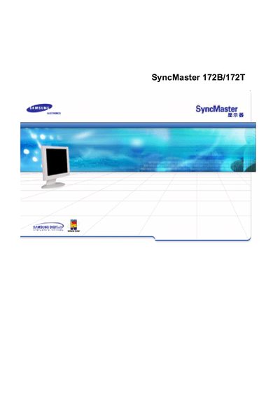 Samsung SyncMaster 172B/172T Display Manual - cover page