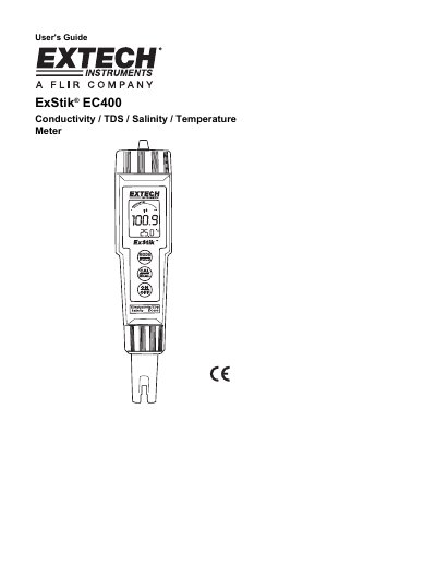 ExStik EC400 Conductivity/TDS/Salinity/Temperature Meter User's Guide