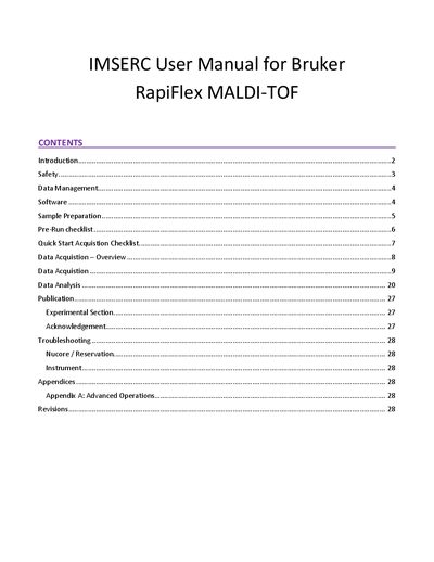 Bruker RapiFlex MALDI-TOF User Manual - cover page
