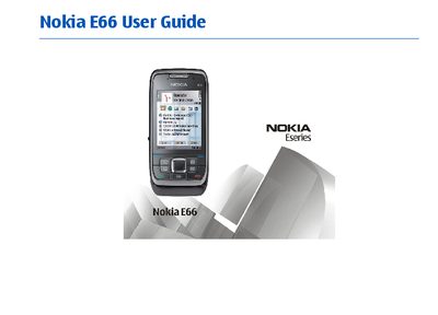 Nokia E66 User Manual - cover page