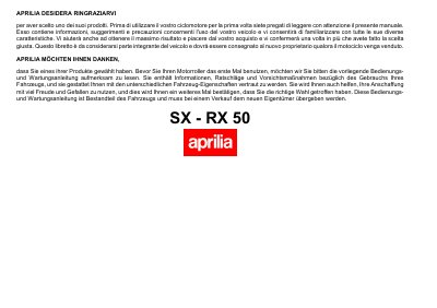 aprilia 867468_LUM_SX-RX 50 IT-DE Manual - cover page