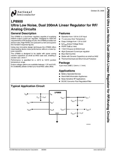 National Semiconductor LP8900 Handbook - cover page