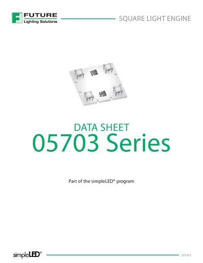 Future 05703 Series Square Light Engine Datasheet - cover page
